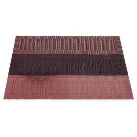 6 Pcs Heat-Resistant PVC Placemat for Dining Table Woven Polyester Stain Resistant Table Mats Easy to Clean, Wine Red