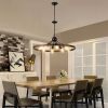 8-Light Retro Farmhouse Chandelier For Kitchen, Living room, Dining room Red and Walnut(No Bulbs)