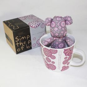 SYNC - [Flower Pink] Stuffed Bear Mug (3.3 inch height)