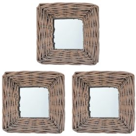 Mirrors 3 pcs 5.9"x5.9" Wicker