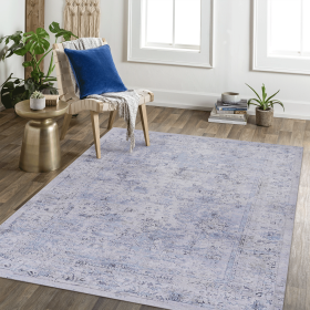 Area Rug 6x9, Washable Rug, Low-Pile, Non-Slip, Non-Shedding, Foldable, Kid & Pet Friendly - Area Rugs for living room, bedroom, kitchen