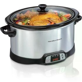 multifunctional kitchenware, 8 Quart Programmable Slow Cooker with Three Temperature Settings, Dishwasher Safe Crock and Lid