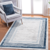 8X10 Blue/Ivory/Bordered Non-Shedding Living Room Bedroom Dining Home Office Stylish and Stain Resistant Area Rug