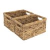 Wicker Basket, Baskets for Organizing, Storage Basket with Built-in Handles, Water Hyacinth for Shelves, 2-Pack