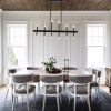 Black Dining Room Chandelier 12-Lights Mid Century Pendant Light for Farmhouse Kitchen, Industrial Chandeliers with E12 Base