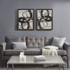 Gold Foil Abstract 2-piece Framed Canvas Wall Art Set