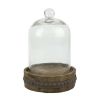 Medium Rustic Wood with Bell Shaped Cloche