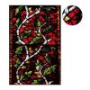 Dark Leaf Stained Glass Window Film Church Frosted Window Film Translucent No Glue Static Decal,15x47 inch