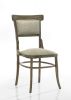 Bistro Vintage Walnut 7 Piece 72" Dining Table Set with Off White Fabric Dining Chairs