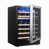 SOTOLA 24 Dual Zone inch 46 Bottle Wine Cooler Cabinet Beverage Fridge Small Wine Cellar Soda Beer Counter Top Bar Quiet Operation Compressor Freestan