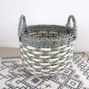 3-Pack Stackable Hand Woven Wicker Storage and Laundry Basket with Handles