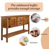 48'' Solid Wood Sideboard Console Table with 2 Drawers and Cabinets and Bottom Shelf