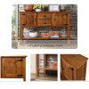 48'' Solid Wood Sideboard Console Table with 2 Drawers and Cabinets and Bottom Shelf