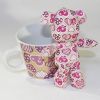 SYNC - [Heart Pink] Stuffed Bear Mug (3.3 inch height)