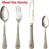 Complete Tableware 72 Piece Fine Flatware Silverware Set With Gift Carrying Case Spoons Utensils for Kitchen Cutlery Fork Gold