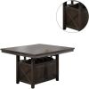 Dining Room Furniture Counter Height Dining Table w Butterfly Leaf Rustic Espresso Storage Base 7pc Dining Set 6x High Chairs Unique Design Back