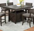 Dining Room Furniture Counter Height Dining Table w Butterfly Leaf Rustic Espresso Storage Base 7pc Dining Set 6x High Chairs Unique Design Back