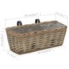 Balcony Planter 2 pcs Wicker with PE Lining 15.7"