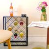 32 Bottle Wine Rack with Black Glass Top Shelf, Free Standing for Home, Kitchen and Bar