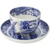 Portmeirion Home and Gifts Blue Italian Teacup and Saucer | 20-ounce Capacity | Jumbo Tea Set Coffee Mug Cup for Tea, Lattes