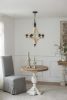 6 - Light Wood Chandelier, Hanging Light Fixture with Adjustable Chain for Kitchen Dining Room Foyer Entryway, Bulb Not Included