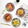 8" Colorful Salad Plates Set of 6, Ceramic Dinner Plates for Pasta, Pancakes, Steak, Porcelain Porcelain Serving Dishes