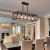 5-Light Retro Farmhouse Chandelier For Kitchen, Living room, Dining room Red(No Bulbs)