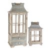 Wooden Candle Lantern Decorative, Hurricane Lantern Holder Decor for Indoor Outdoor, Home Garden Wedding