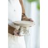 D9.5" x 5.5" Cake Stand, Wood Cake Plate with Magnesium Base