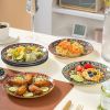 8" Colorful Salad Plates Set of 6, Ceramic Dinner Plates for Pasta, Pancakes, Steak, Porcelain Porcelain Serving Dishes