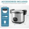 Aroma Housewares 60-Cup (Cooked) (30-Cup UNCOOKED) Commercial Rice Cooker, Stainless Steel Exterior (ARC-1130S), Silver