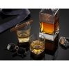 Whiskey Stones Gift Set for Men, Whiskey Decanter Set with Wood Stand, 8 Granite, Great Valentine's Day Gift Ideas