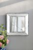 18" x 18" Distressed Silver Square Accent Mirror, Traditional Style Framed Wall Mirror for Living Room, Entryway, Office, Bedroom, Hallway