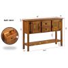 48'' Solid Wood Sideboard Console Table with 2 Drawers and Cabinets and Bottom Shelf