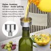 [2 PACK] 17 oz Glass Olive Oil Dispenser Bottle Set - 500ml Dark Green Oil & Vinegar Cruet Bottle with Pourers