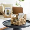 Pantry Baskets for Organizing, Wicker Baskets with Built-in Handles, Handwoven Wicker Storage Baskets, Water Hyacinth for Shelves, 2 Pack