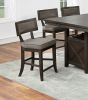 Dining Room Furniture Counter Height Dining Table w Butterfly Leaf Rustic Espresso Storage Base 7pc Dining Set 6x High Chairs Unique Design Back