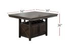 Dining Room Furniture Counter Height Dining Table w Butterfly Leaf Rustic Espresso Storage Base 7pc Dining Set 6x High Chairs Unique Design Back