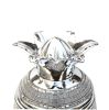 Ambrose Chrome Plated Crystal Embellished Lidded Ceramic Pineapple Bowl (7 In. x 7 In. x 10.5 In.)