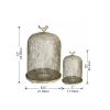 Set of 2 Ophira Sparrow Antique Gray Mesh Candle Holders, L: D8.5x13" S: D7x10"