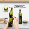 [2 PACK] 17 oz Glass Olive Oil Dispenser Bottle Set - 500ml Dark Green Oil & Vinegar Cruet Bottle with Pourers