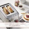 Wolf Gourmet 2-Slice Extra-Wide Slot Toaster with Shade Selector, Bagel and Defrost Settings, Red Knob