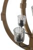 9- Light Globe Chandelier, Wood Chandelier Hanging Light Fixture with Adjustable Chain for Kitchen Dining Room Foyer Entryway, Bulb Not Included