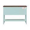 TREXM Cambridge Series Ample Storage Vintage Console Table with Four Small Drawers and Bottom Shelf for Living Rooms