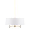 5-Light White Drum Shade Chandelier