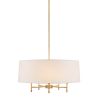 5-Light White Drum Shade Chandelier