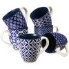 Coffee Mugs Set of 6, 19 oz Large Porcelain Mug, Ceramic Tea Cups with Handle